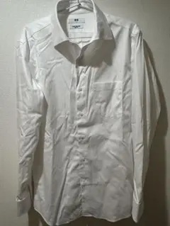 ユニクロ スーパーノンアイロンスリムシャツ/セミワイド L 白