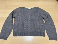 earth music&ecology グレー ケーブルニット Sサイズ