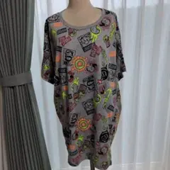 【不定期タイムセール】グレー グラフィックプリント Tシャツ 半袖