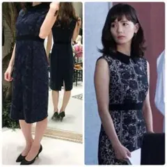 完売幻ドラマ着用 グレースコンチネンタル ケミカルフラワーレースワンピース 36