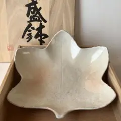 木箱入り 盛鉢 葉っぱ型陶器皿 大皿 食器 サラダボウル