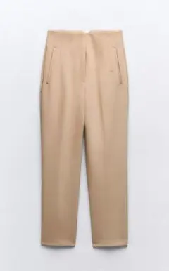 ZARA ハイウエストパンツ XS ゴールデンブラウン