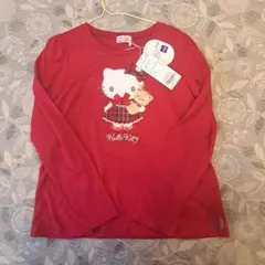最終値下げ　anyFAM ハローキティ　チェック柄　長袖ロンT　140cm