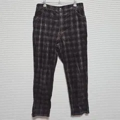 チェック柄 コーデュロイ ストレートパンツ