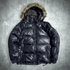 DJ honda 00s Y2K ファー ダウンジャケット 短丈 ブラック L