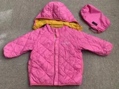 mont-bell リバーシブル中綿コート ピンク 収納袋付き　90サイズ