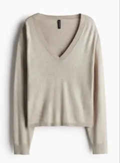 H&M ベージュ Vネック ニット