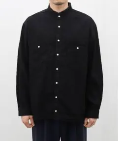 エディフィス TATAMASS スタンドアップシャツ ブラック M