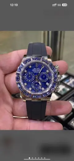 ROLEX 青いクロノグラフ腕時計