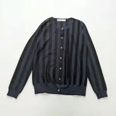 ​【美品】BEAUTY&YOUTH ストライプカーディガン ネイビー×ブラックF