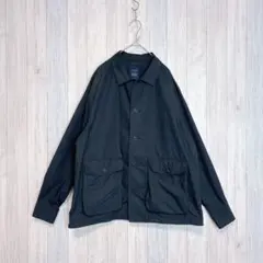 【BACKNUMBER】長袖 シャツジャケット 羽織り カジュアル 無地 黒 L