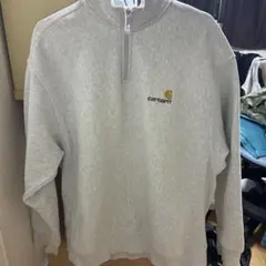 Carhartt グレー ハーフジップ トレーナー L