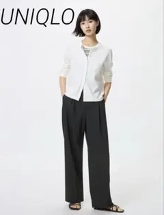 【UNIQLO】タックワイドパンツ 【Lsize】美品◎即日発送 スラックス