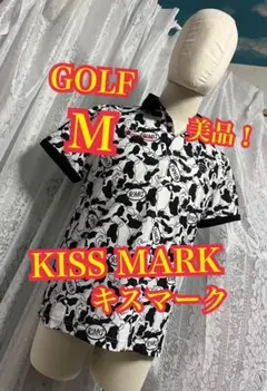 美品！KISS MARK GOLF キスマーク　半袖　ポロシャツ　犬柄　 Mのサムネイル