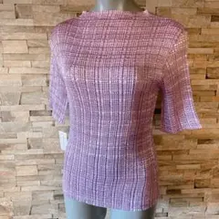 【新品タグ付き】パープル　テクスチャー　半袖　トップス　Tシャツ
