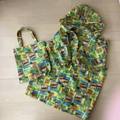 イエローレインコートと収納バッグつき　100cm