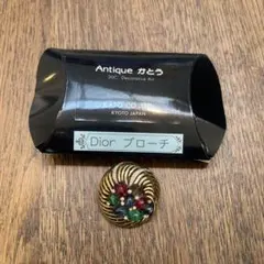 Dior ブローチ ゴールド カラフルストーン