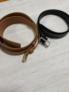 レザーベルト 2本セット ブラウン ブラック