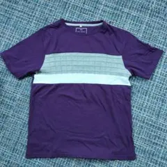 ikka☆紫&グレー ストライプ Tシャツ☆Mのサムネイル