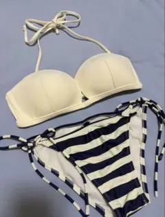 ravijour セパレート水着 M 白 ボーダー ネイビーのサムネイル