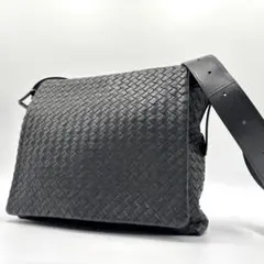 美品 BOTTEGA VENETA ショルダーバッグ イントレチャート グレー