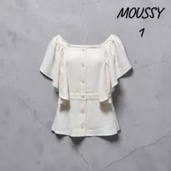 新品♡MOUSSY♡ギャザーショルダーハーフスリーブブラウス - メルカリ