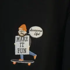 新品　ワンポイント 刺繍　ロゴ クルーネックスウェット ユニセックス　Lサイズ