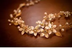 ヘッドドレス　イヤリング　2点セット ブライダルアクセサリー