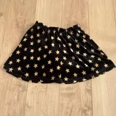 グローバルワーク　キッズ　スカート　秋冬　Sサイズ　星柄　ブラック　子供服