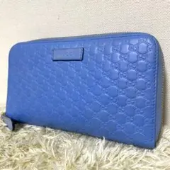 美品✨ GUCCI グッチ マイクロシマレザー 長財布 ラウンドファスナー