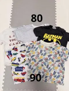 子供用Tシャツ5枚セット（バットマン・車両・ストライプ）