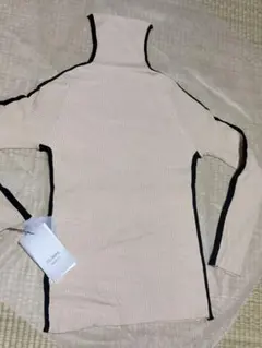 PRIORITY リブ編み ハイネックセーター