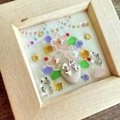 シーグラスアート＊鮮やか朝顔と可愛いねこちゃんひんやり金魚鉢♡ 夏 