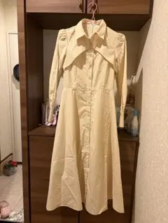 riendaイエロー ストライプ シャツワンピース