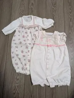 bebe　赤ちゃんの城 花柄ツーウェイオール 50-75cm