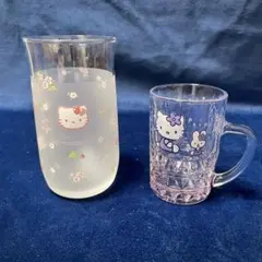 ハローキティ タンブラー　コップ　平成レトロ　銀の鐘　フラワーアンドフルーツ