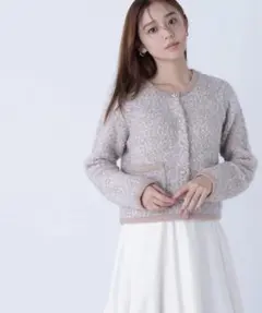 ナチュラルビューティーベーシック☆ラメツイードニットジャケット