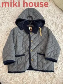 ミキハウス　mikihouse グレー キルティング アウター フード付き　90
