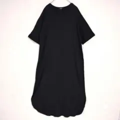 コムサイズムCOMME CA ISM 黒 半袖 カットソーワンピースM 薄手