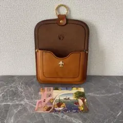 革製　ハガキ入れ　　ウォールポケット　小物入れ