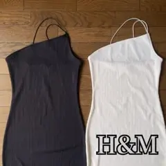 H&M キャミソール 2枚セット ブラック ホワイトのサムネイル