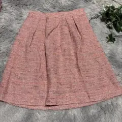 【FRANCO FERRARO 】ピンク ツイード フレアスカート ひざ丈