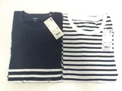 新品未使用　２枚セット　ユニクロ　ボーダー　半袖　Tシャツ　L
