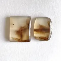 ピクチャーアゲート　ルース2個セット　カボション　天然石　パワーストーン