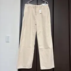 UNIQLO ウィメンズワイドストレートジーンズ 29 丈長め ピンク