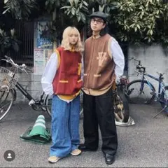 WudgeBoy ジップニットベスト Lサイズ 赤 黄