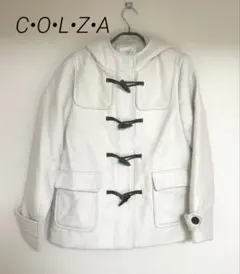 ホワイト ダッフルコート フード付き