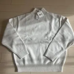 UNIQLO: C・ローゲージハイネックセーター： 01 OFF WHITE M