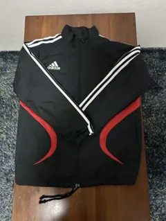 adidas ジャンパー ジップアップ ジャージ 黒/赤