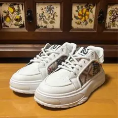 【開封未使用】YUANW 幾何学模様 ホワイトスニーカー